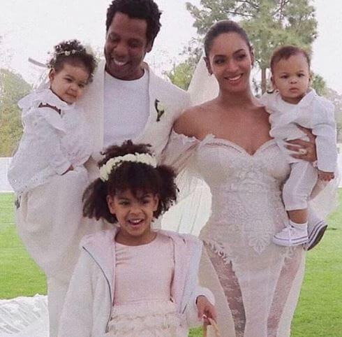 Blue Ivy Carter with her parents and siblings.